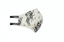 Load image into Gallery viewer, Black French Chantilly Lace Face Mask