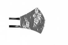 Load image into Gallery viewer, Black French Chantilly Lace Face Mask